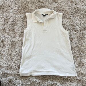 Ralph Lauren White Sleeveless Polo Top